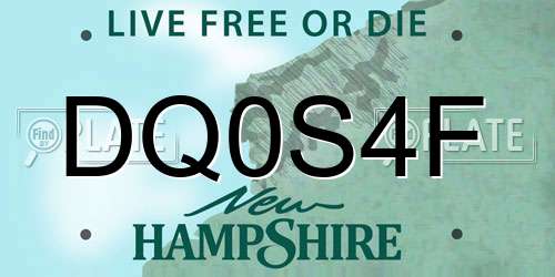 DQ0S4F New Hampshire License Plate