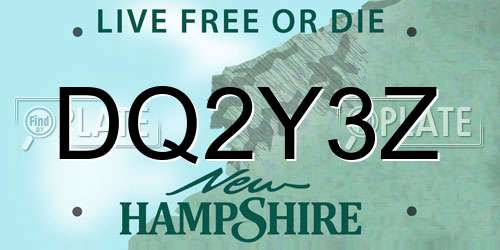 DQ2Y3Z New Hampshire License Plate