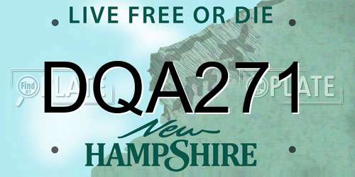 DQA271 New Hampshire License Plate
