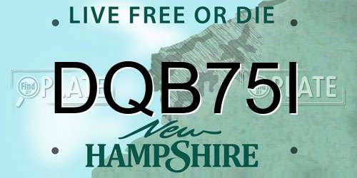 DQB75I New Hampshire License Plate