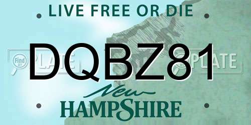 DQBZ81 New Hampshire License Plate