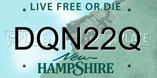 DQN22Q New Hampshire License Plate
