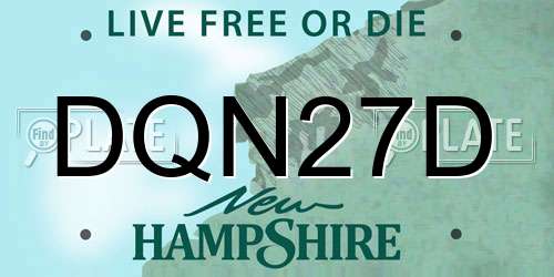 DQN27D New Hampshire License Plate