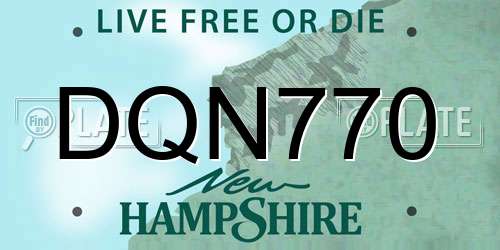 DQN770 New Hampshire License Plate
