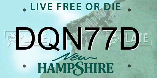 DQN77D New Hampshire License Plate