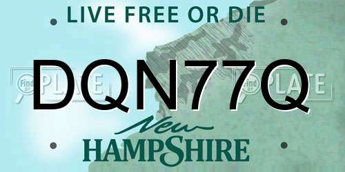 DQN77Q New Hampshire License Plate