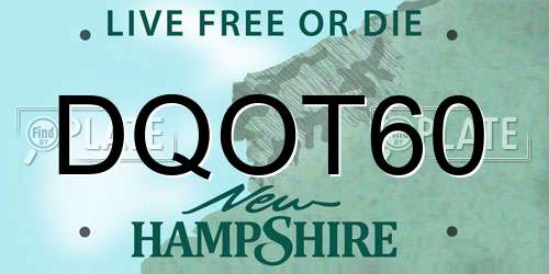 DQOT60 New Hampshire License Plate