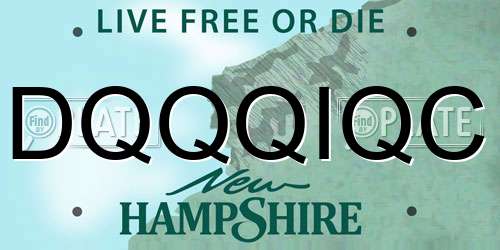 DQQQIQC New Hampshire License Plate