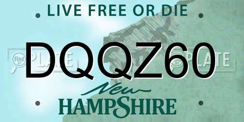 DQQZ60 New Hampshire License Plate