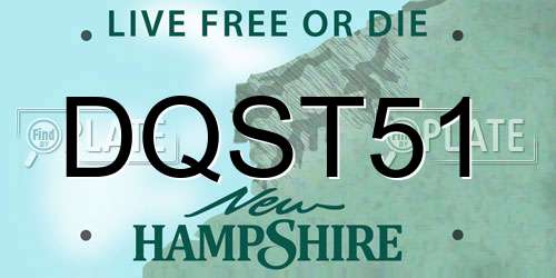 DQST51 New Hampshire License Plate