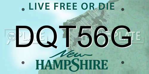 DQT56G New Hampshire License Plate