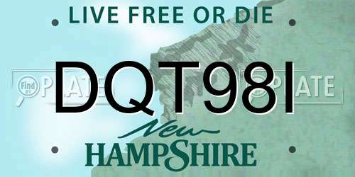 DQT98I New Hampshire License Plate