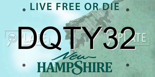 DQTY32 New Hampshire License Plate