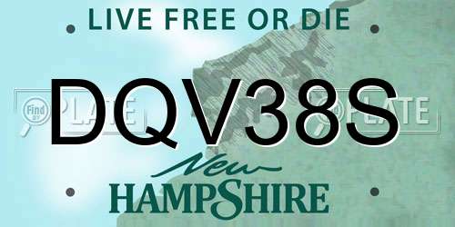 DQV38S New Hampshire License Plate