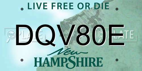 DQV80E New Hampshire License Plate