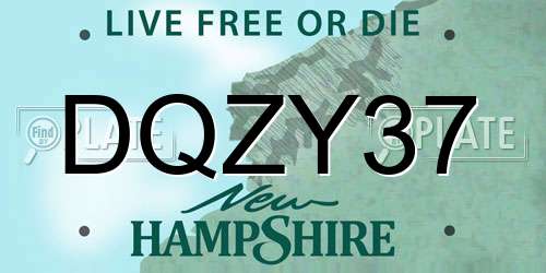 DQZY37 New Hampshire License Plate