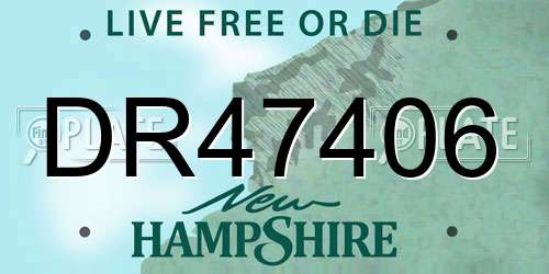 DR47406 New Hampshire License Plate