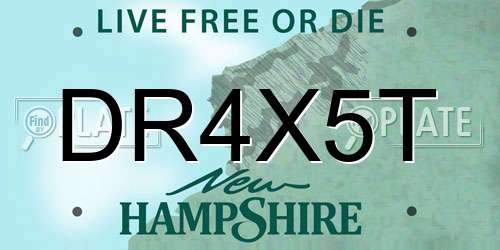 DR4X5T New Hampshire License Plate