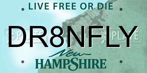 DR8NFLY New Hampshire License Plate