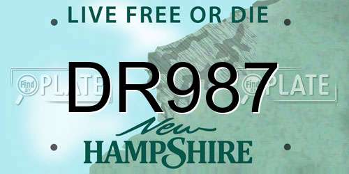 DR987 New Hampshire License Plate