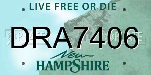 DRA7406 New Hampshire License Plate