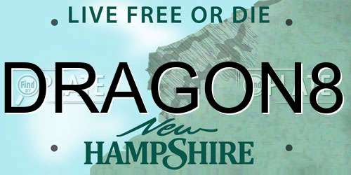 DRAGON8 New Hampshire License Plate
