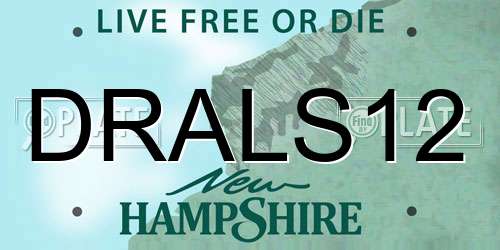 DRALS12 New Hampshire License Plate
