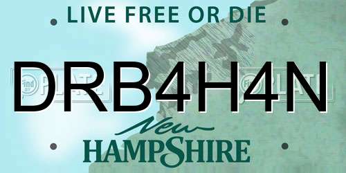 DRB4H4N New Hampshire License Plate