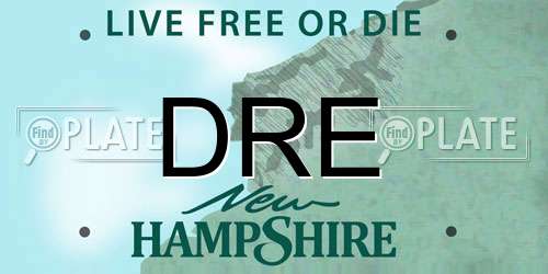 DRE New Hampshire License Plate