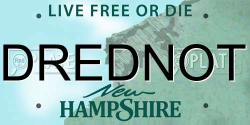 DREDNOT New Hampshire License Plate
