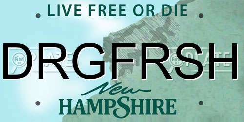 DRGFRSH New Hampshire License Plate