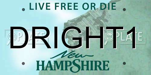 DRIGHT1 New Hampshire License Plate