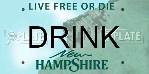 DRINK New Hampshire License Plate