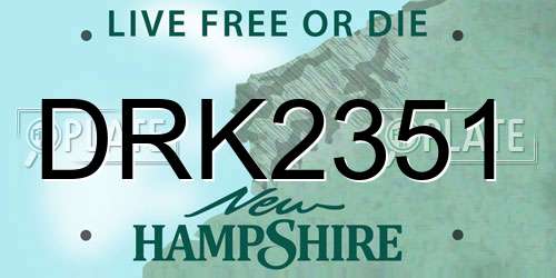 DRK2351 New Hampshire License Plate