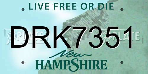 DRK7351 New Hampshire License Plate