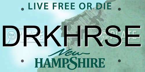 DRKHRSE New Hampshire License Plate