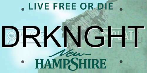 DRKNGHT New Hampshire License Plate
