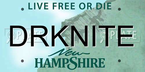 DRKNITE New Hampshire License Plate