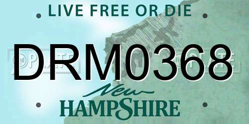 DRM0368 New Hampshire License Plate