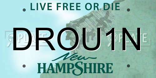 DROU1N New Hampshire License Plate
