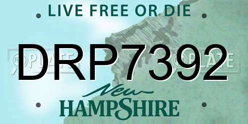 DRP7392 New Hampshire License Plate