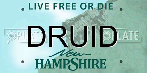 DRUID New Hampshire License Plate