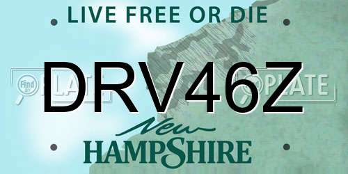 DRV46Z New Hampshire License Plate