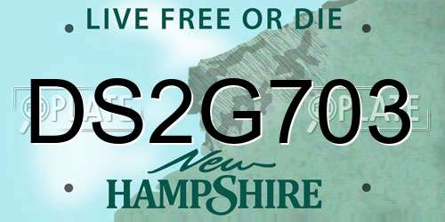 DS2G703 New Hampshire License Plate