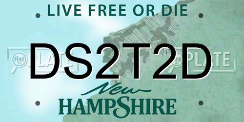 DS2T2D New Hampshire License Plate