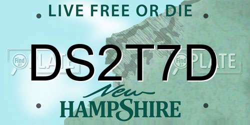 DS2T7D New Hampshire License Plate