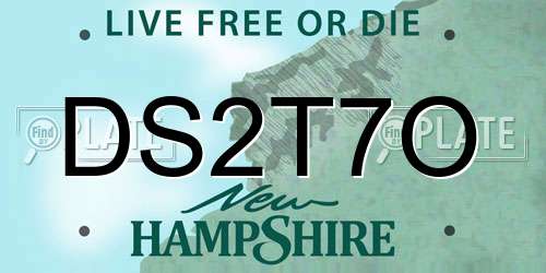 DS2T7O New Hampshire License Plate