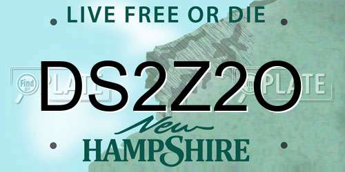 DS2Z2O New Hampshire License Plate