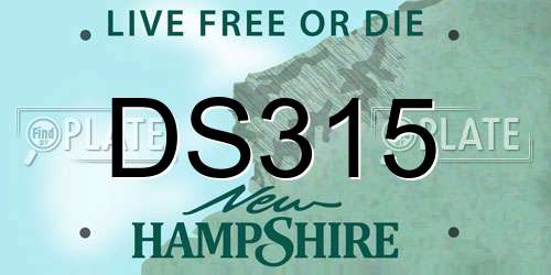 DS315 New Hampshire License Plate