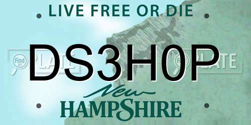 DS3H0P New Hampshire License Plate